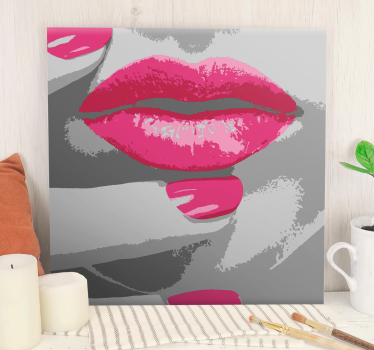 Cuadro decorativo moderno Labios de mujer pintados al óleo - TenVinilo