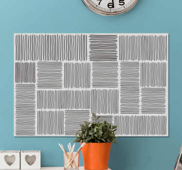 Cuadro decorativo moderno Línea blackwhite estilo de mediados de  - TenVinilo