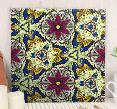 Cuadro decorativo moderno Mosaico de mariposas de colores - TenVinilo