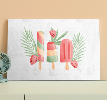 Cuadro decorativo moderno Paletas de helado de acuarela - TenVinilo