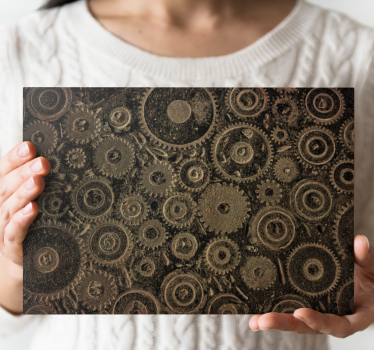 Cuadro decorativo moderno Patrón de engranajes de estilo industri - TenVinilo