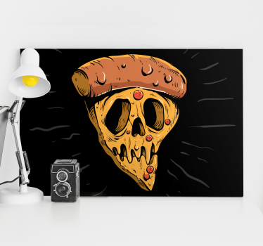 Cuadro decorativo moderno Pizza calavera estilo graffiti - TenVinilo