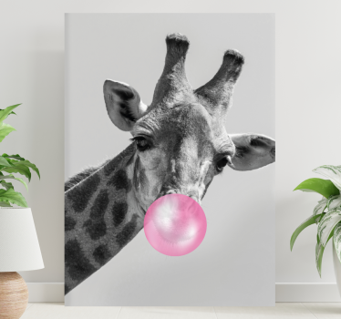 Cuadro decorativo moderno Sonrisa diseño de arte linda jirafa - TenVinilo