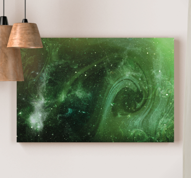 Cuadro decorativo moderno Vista espacial con colores verdes - TenVinilo