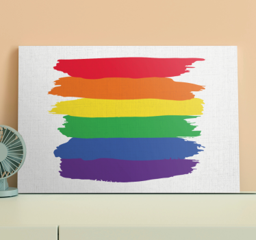 Cuadro dormitorio Bandera del día del orgullo de acuarela - TenVinilo