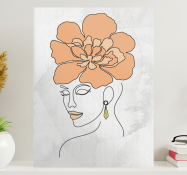 Cuadro dormitorio Cara de flor minimalista - TenVinilo