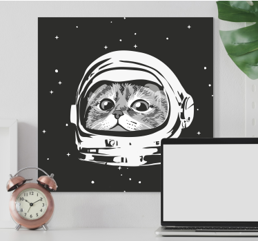 Cuadro dormitorio Lindo gato con casco de astronauta - TenVinilo