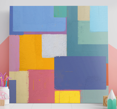 Cuadro dormitorio Pintura abstracta cuadrados de colores - TenVinilo