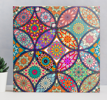 Cuadro dormitorios matrimonio Mandalas de colores - TenVinilo