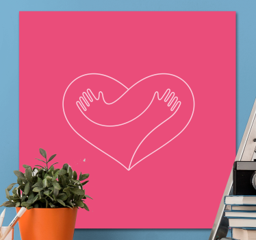 Cuadro en 3d Abrazando un corazón - TenVinilo