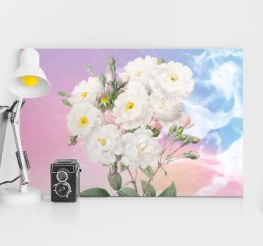 Cuadro en 3d Paisaje de flores pintadas - TenVinilo
