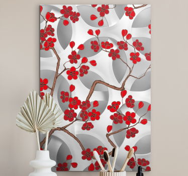 Cuadro en 3d Rojo cereza fondo blanco - TenVinilo
