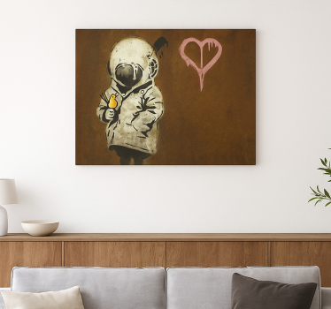 Cuadro artístico chica espacial y pájaro - TenVinilo