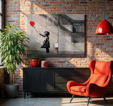 Cuadro artístico niña con globo fuera de control - TenVinilo