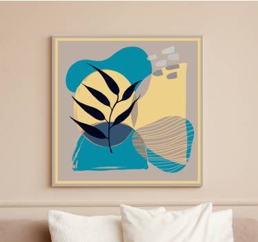 Cuadro en arte Patrón abstracto azul estilo africano - TenVinilo