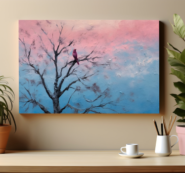 Cuadro artístico un pájaro en un árbol - TenVinilo