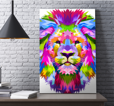 Cuadro figuras geométricas León colores vivos - TenVinilo