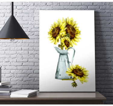 Cuadro flores Maceta de girasoles - TenVinilo