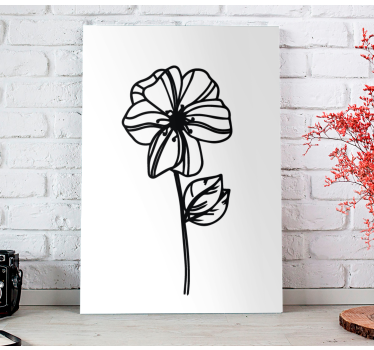 Cuadro flores Margarita, flor, moderno, arte lineal - TenVinilo