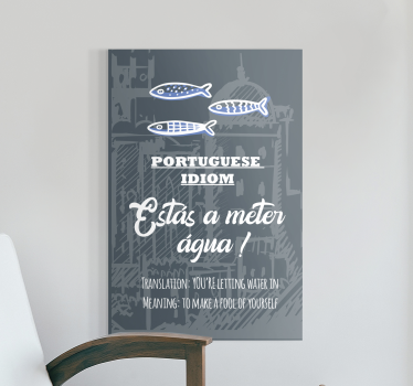 Cuadro frase Traducción de refrán portugués idiota - TenVinilo