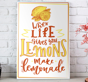 Cuadro frutas cuando la vida da limones - TenVinilo