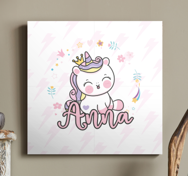Cuadro infantil Lindo bebé unicornio - TenVinilo