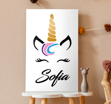 Cuadro infantil Unicornio personalizado - TenVinilo