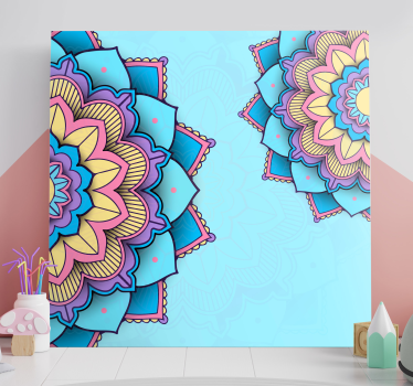 Cuadro mandalas tonos azules - TenVinilo