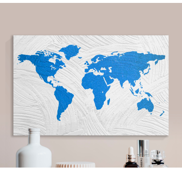Cuadro mapa mundi Azul - TenVinilo