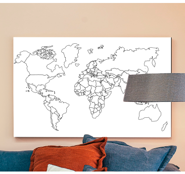 Cuadro mapa mundi Minimalista moderno - TenVinilo