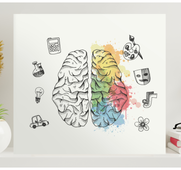 Cuadro moderno Cerebro izquierdo y derecho - TenVinilo
