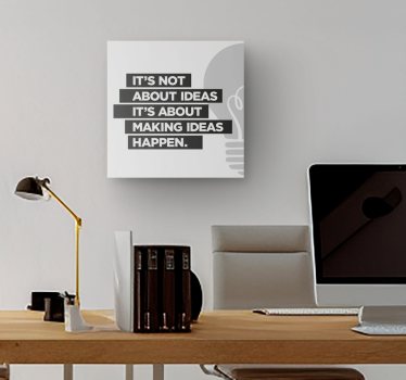 Cuadro frase motivadora las ideas son la base de todo éxito. Son  - TenVinilo