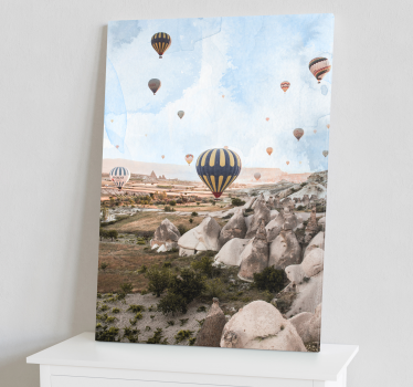 Cuadro paisaje globos aerostáticos volando - TenVinilo