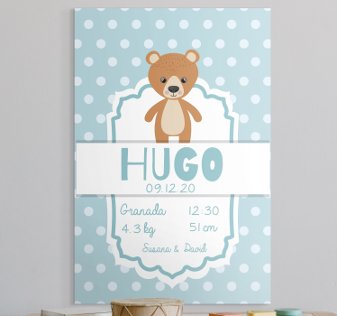 Cuadro para bebés Datos personalizables de nacimiento - TenVinilo