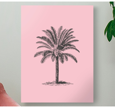 Cuadro para comedor Diseño de palmera rosa - TenVinilo