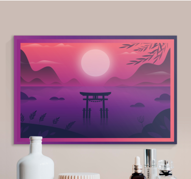 Cuadro retro vintage Mundo flotante con fondo morado - TenVinilo