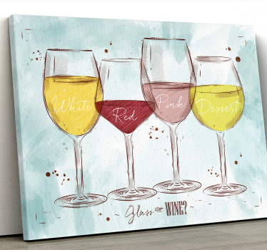 Cuadro rústico copas de vino coloridas - TenVinilo