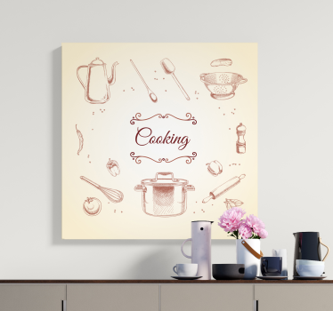 Cuadros rústico de cocina tonos rosas - TenVinilo