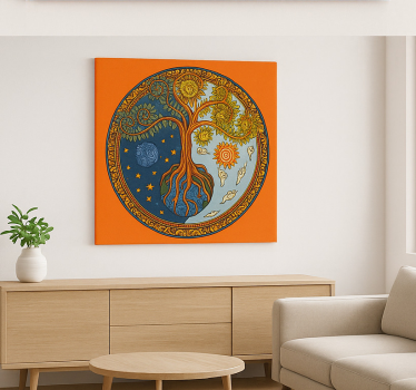 Cuadro para salón árbol espiritual de la vida - TenVinilo