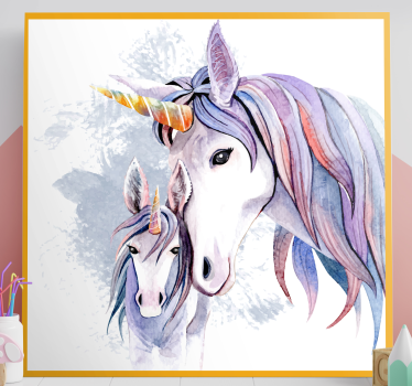 Cuadro unicornio Unicornios madre e hijo - TenVinilo