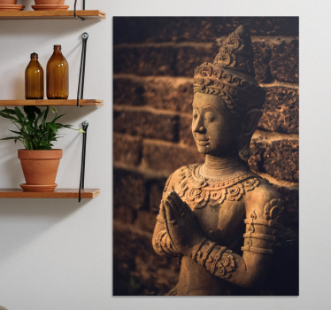 Cuadros de buda con figura tonos bronces - TenVinilo