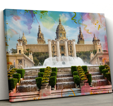 Cuadros de ciudades Barcelona montjuic - TenVinilo