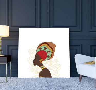 Cuadro despacho mujer africana moderna - TenVinilo