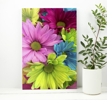 Flores pintura Flores coloridas - TenVinilo