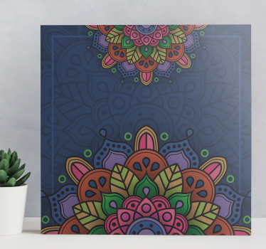 Mandala en cuadro artístico dibujado - TenVinilo