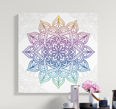 Cuadro mandala arcoíris tonos gradiente - TenVinilo
