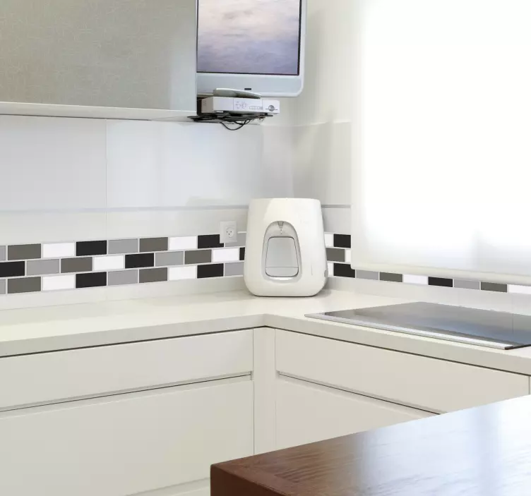 Vinilo cenefa adhesiva azulejos grises - TenVinilo