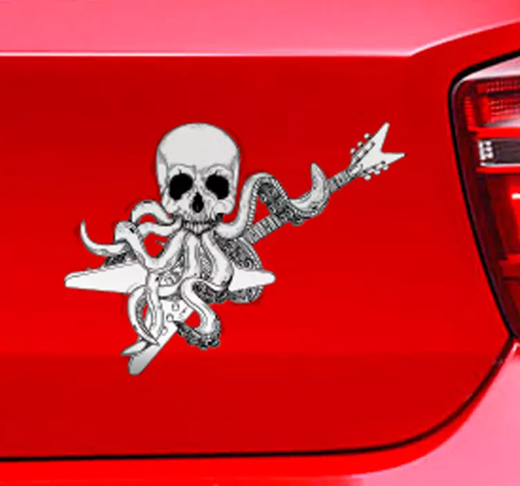 Vinilo música rock pulpo con guitarra - TenVinilo