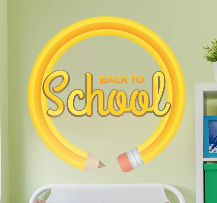 Vinilo pared vuelta al cole círculo de lápiz - TenVinilo