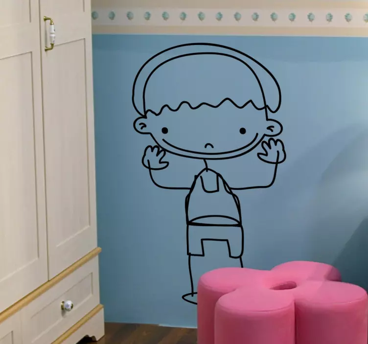 Vinilo infantil para pared personaje infantil juguetón - TenVinilo